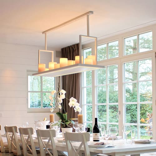 landelijke hanglamp met kaarsen