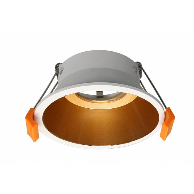 Diepe inbouwspot wit goud GU10 rond