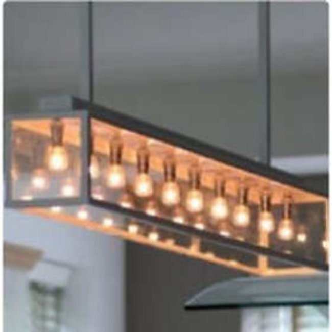 Lustre campagnard chic 1m bronze, nickel, chrome