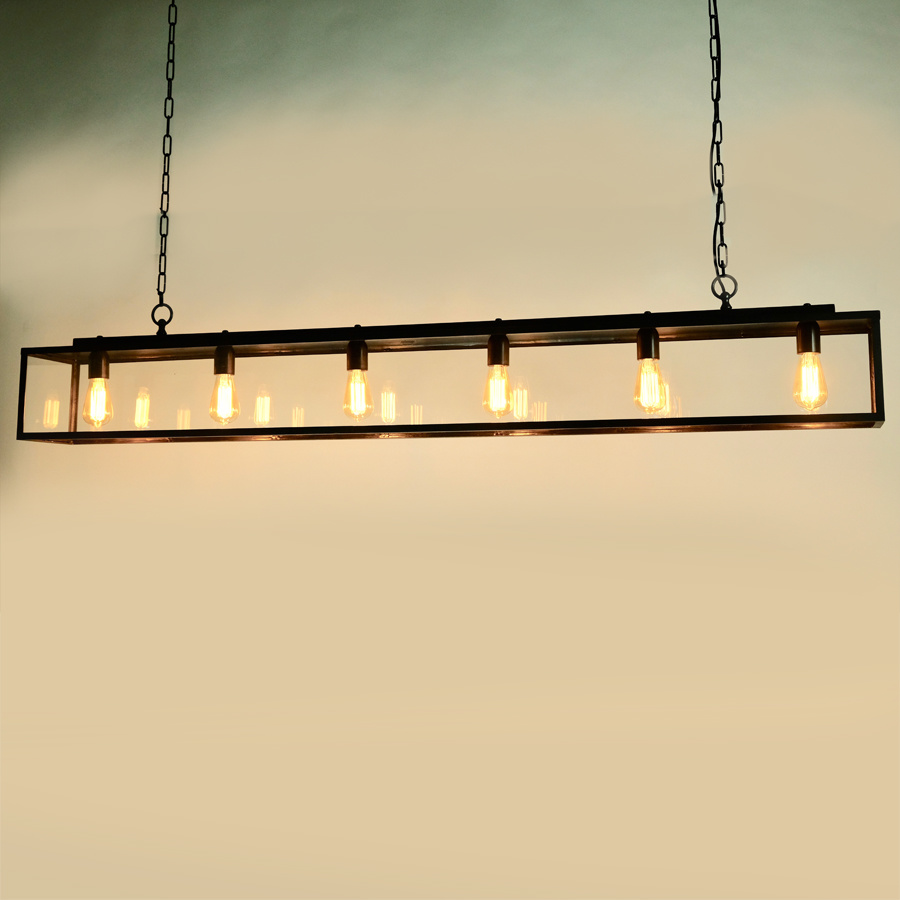 Hanglamp 6 lampen landelijk brons175cm Feluce