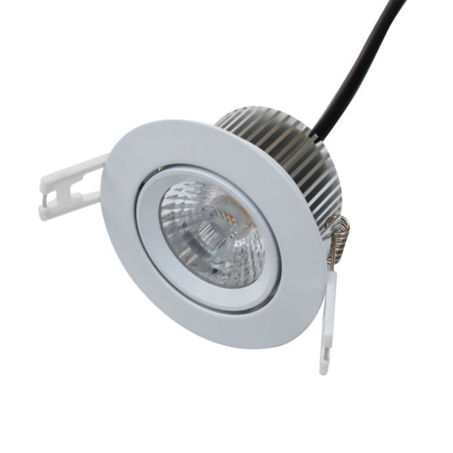 Badkamer inbouwspot 7W LED driverless dimbaar kantelbaar zaagmaat 70mm