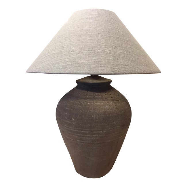 Lampe terre cuite avec abat-jour