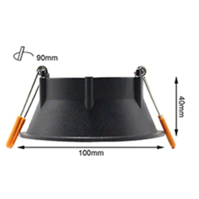 Spot encastrable noir profond GU10 230V 100mm