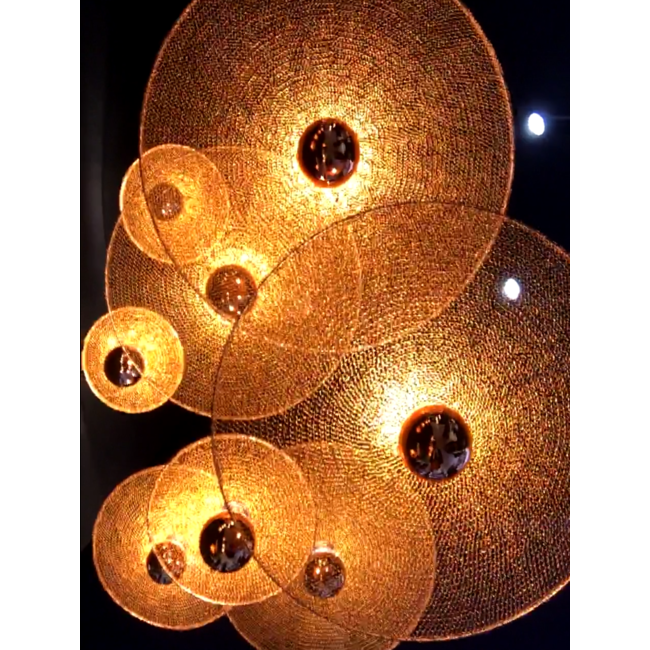 Wandlamp koper 25, 30 of 40 cm diameter