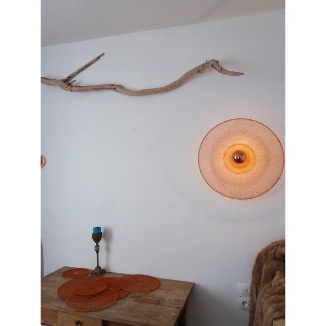 Wandlamp koper 25, 30 of 40 cm diameter