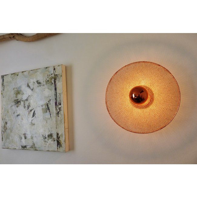 Wandlamp koper 25, 30 of 40 cm diameter
