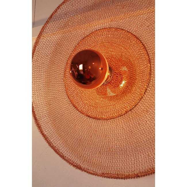 Wandlamp koper 25, 30 of 40 cm diameter