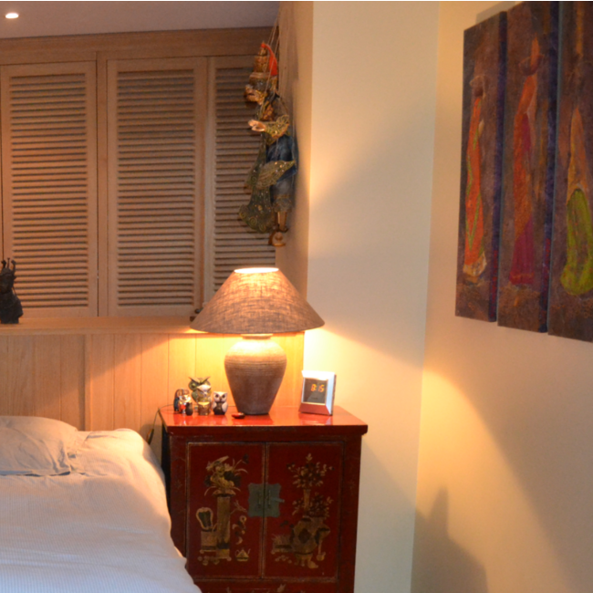 Lampe de chevet en céramique avec abat-jour