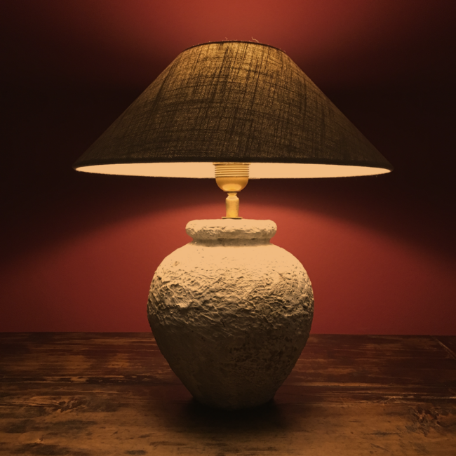 Lampe poterie artisanale avec abat-jour