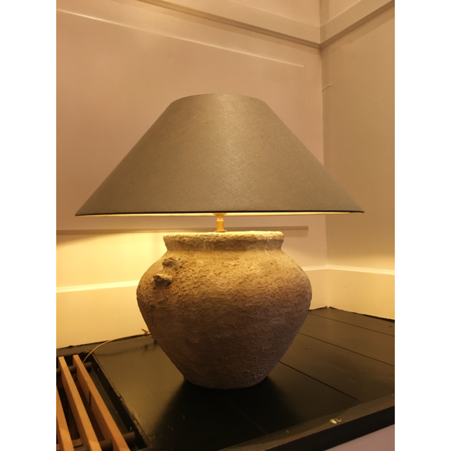 Lampe de chevet pied céramique avec abat-jour