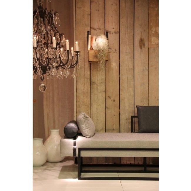 Kroonluchter landelijk brons zwart  14xE14 met of zonder kapjes