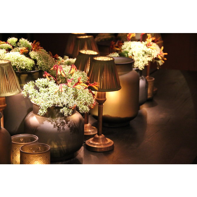 Lampe de table baroque bronze avec abat-jour