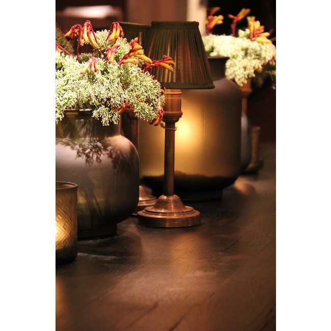 Lampe de table baroque bronze avec abat-jour