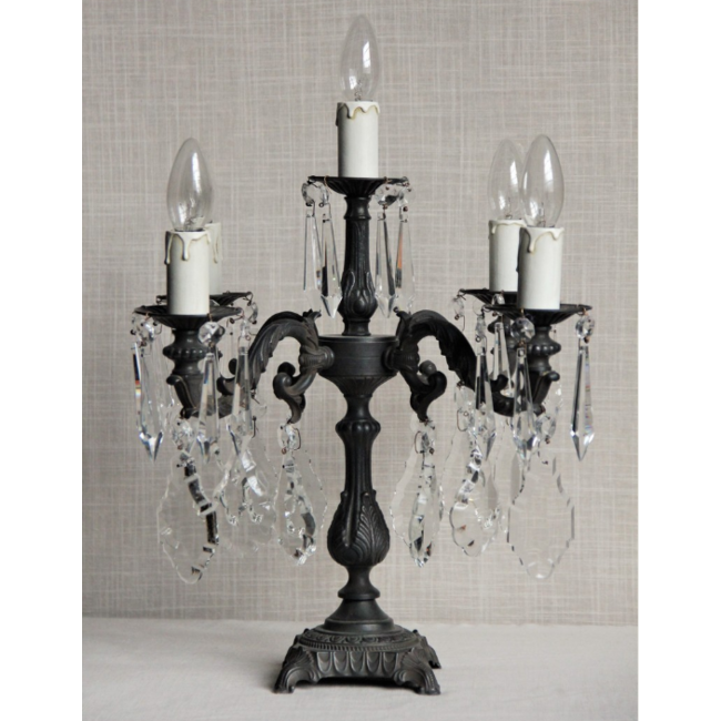 Lampe de chevet baroque beige brun ou noir