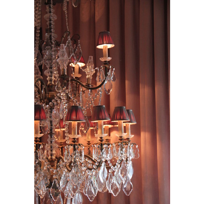 Landelijke kroonluchter brons kristallen 20xE14