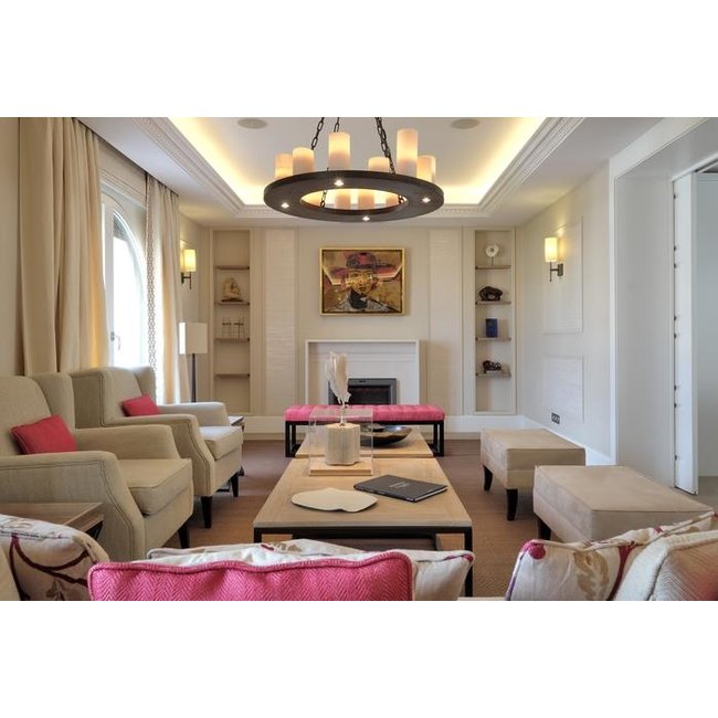 Suspension romantique bronze rond avec bougies LED