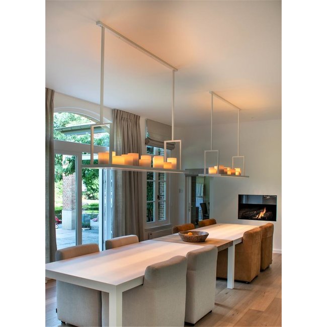 Suspension bougies LED rustique bronze ou blanc