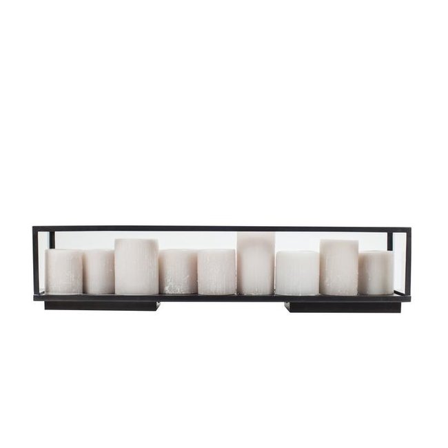Lampe buffet en verre rustique avec bougies LED