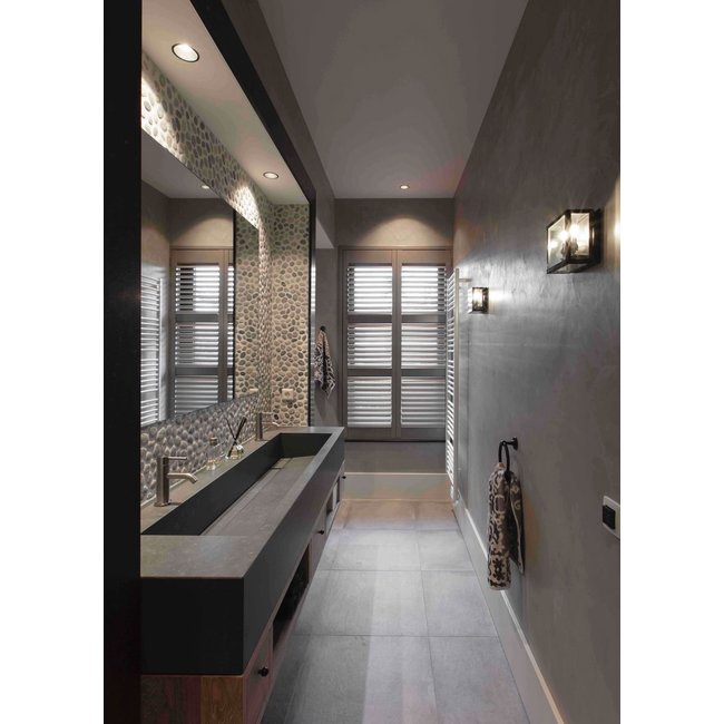 Petite applique rustique extérieur bronze, nickel, chrome, verre