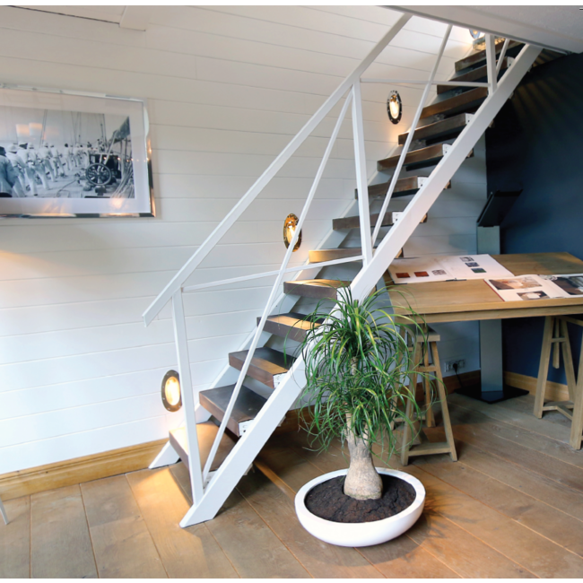 Lumière escalier rustique bronze, nickel, chrome