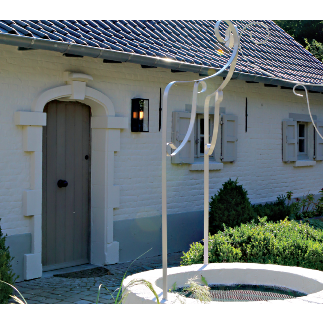 Eclairage façade extérieur verre rustique bronze, chrome, nickel, laiton