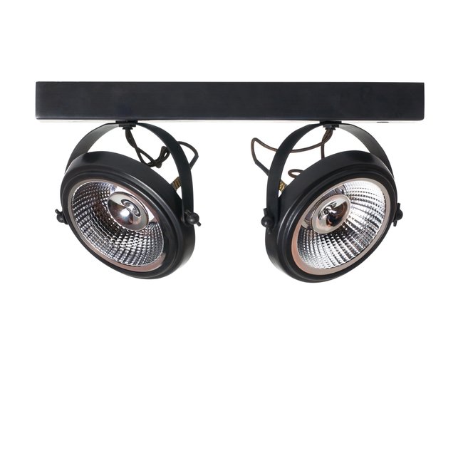 2 spots plafondlamp landelijk brons, geborsteld nikkel, chroom