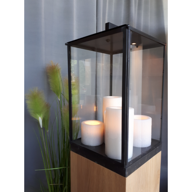 Lampe à poser transparente verre bronze 5 bougies