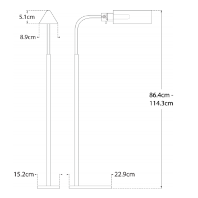 Lampadaire classique bronze 86 - 114 cm liseuse