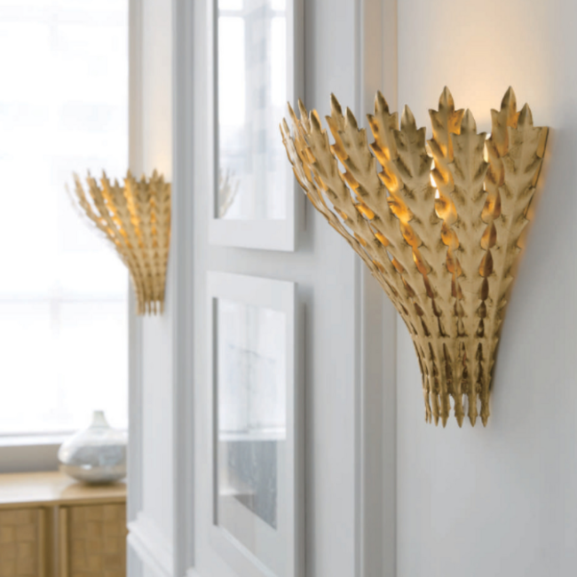 Bijzondere wandlamp takkenvorm goud, zilver