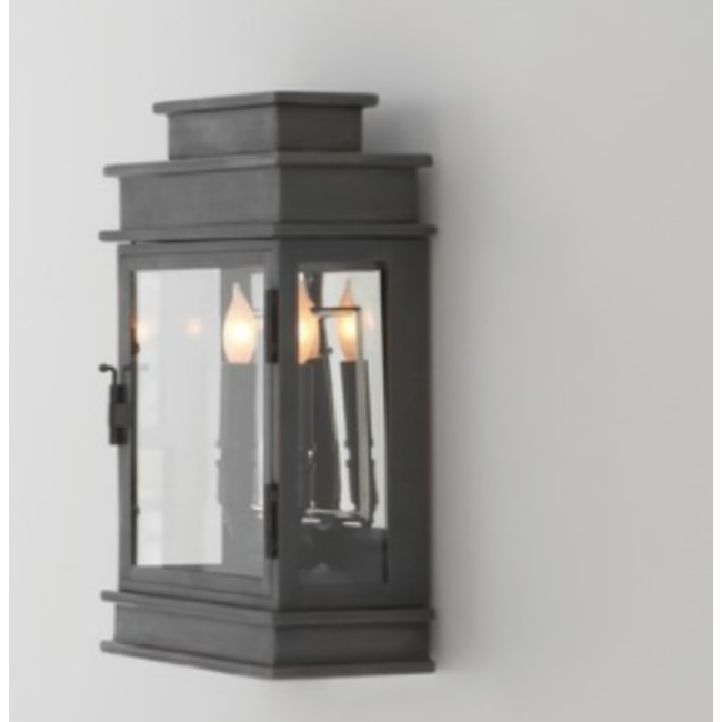 Applique murale lanterne bronze ou laiton poli