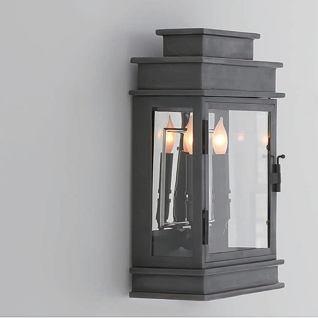 Lantaarn wandlamp brons, gepolijste messing