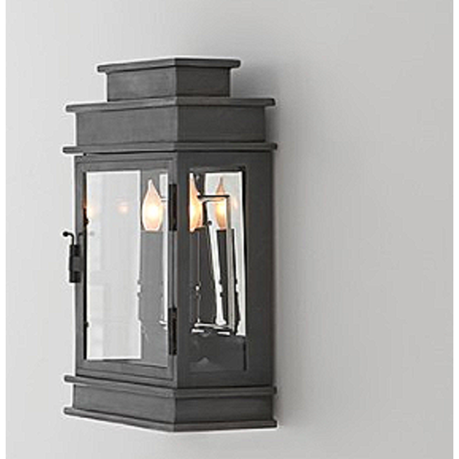 Lantaarn wandlamp brons, gepolijste messing