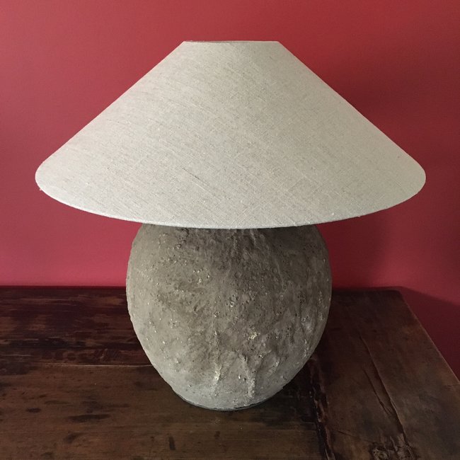 Vaaslamp keramiek met lampenkap landelijk 60cm H