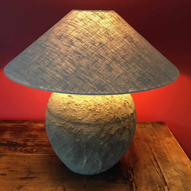 Lampe à poser en céramique avec abat-jour en lin 60cm haut