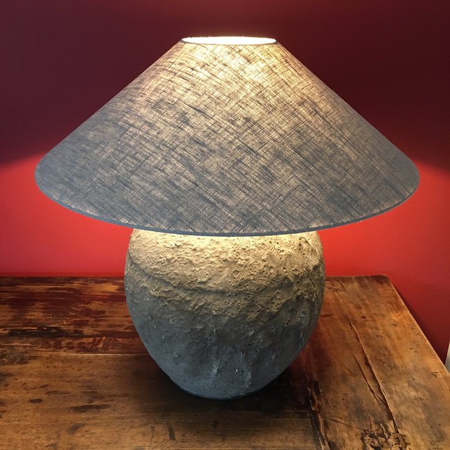Vaaslamp keramiek met lampenkap landelijk 60cm H