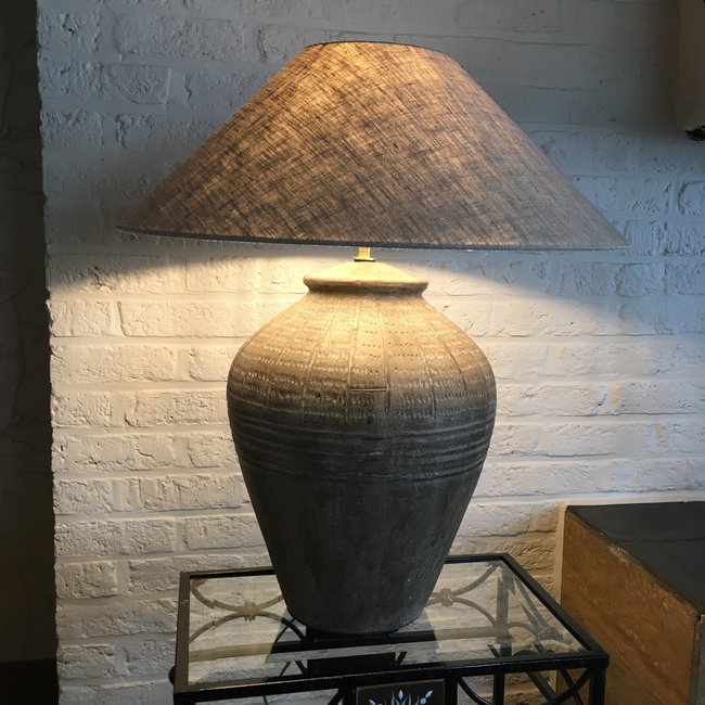 Lampe terre cuite avec abat-jour