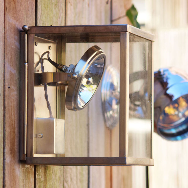 Wandspot buiten landelijk glas brons, nikkel of chroom