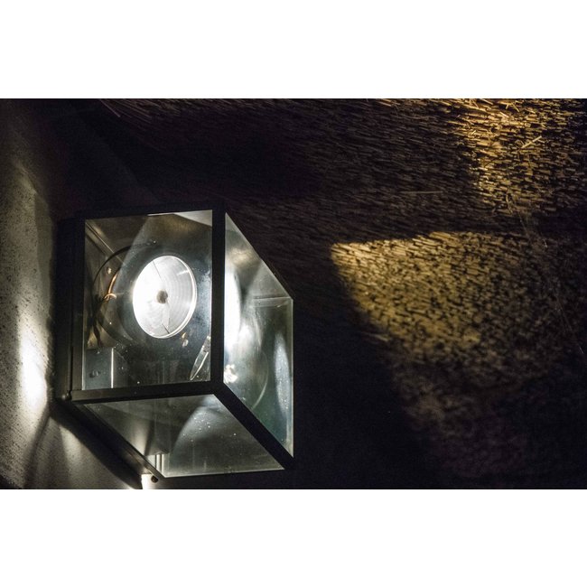 Applique murale double spot extérieur verre bronze, nickel, chrome