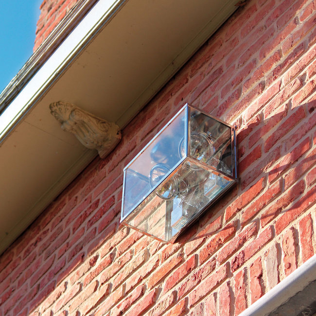 Applique murale double spot extérieur verre bronze, nickel, chrome