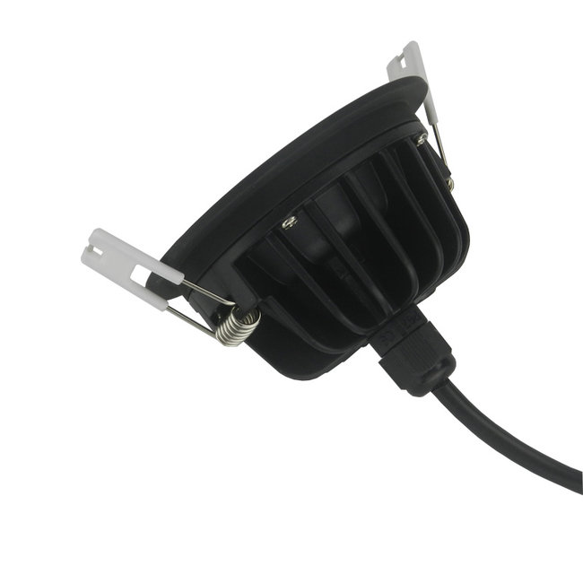 Spot étanche extérieur IP65 noir dimmable rond pas besoin de transfo