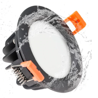 Inbouwspot badkamer zwart IP65 dimbaar geen trafo vereist rond Inbouwspot badkamer zwart IP65 dimbaar geen trafo vereist rond