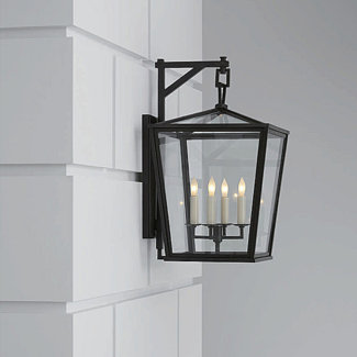 Lantaarn voordeur brons 4 x kaarslamp Lantaarn voordeur brons 4 x kaarslamp