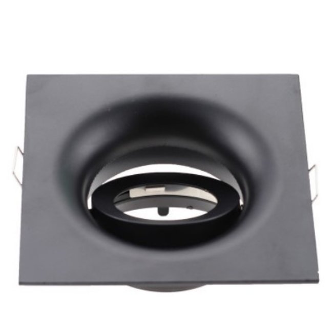 Inbouwspot vierkant zwart 230V design zaagmaat 95mm