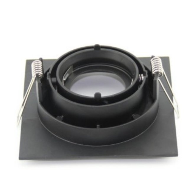 Inbouwspot vierkant zwart 230V design zaagmaat 95mm