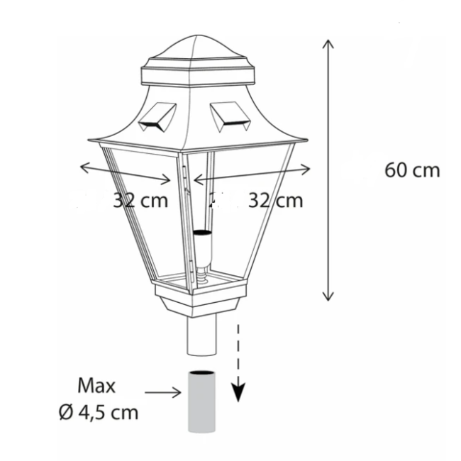 Lantaarnpaal lamp brons