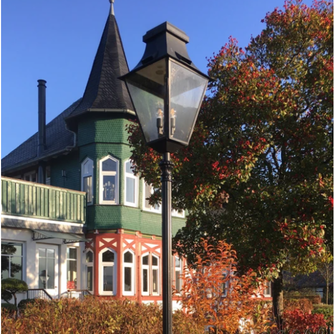 Lanterne en verre bronze pour poteau 4xE27