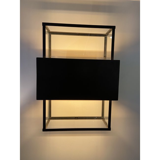 Applique extérieure éclairage haut et bas bronze et verre