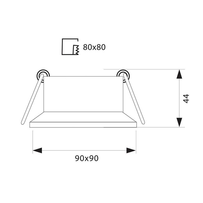 Verzonken inbouwspot vierkant GU10 wit