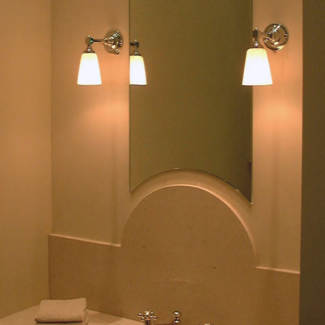 Applique murale salle de bain verre, bronze, nickel brossé ou chrome