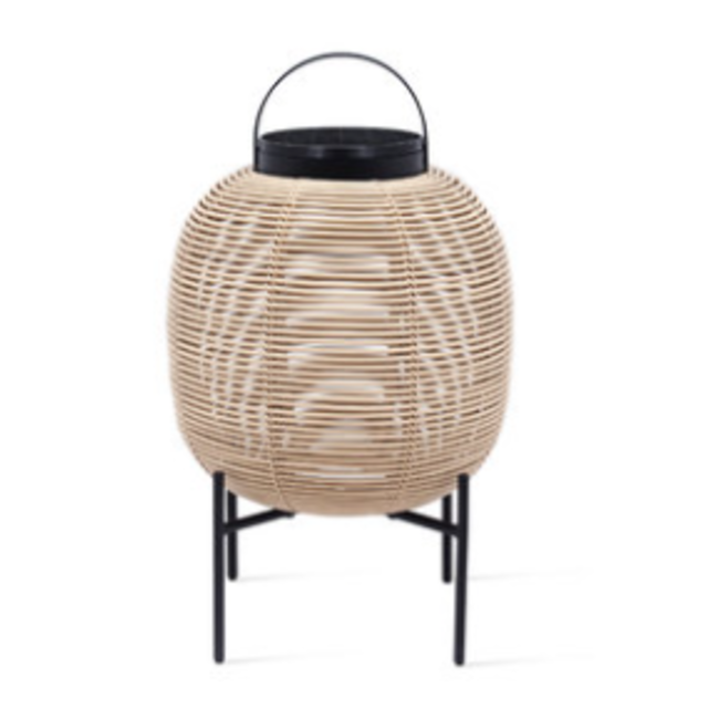 Staande lantaarn buiten zonne energie beige of zwart 59cm H